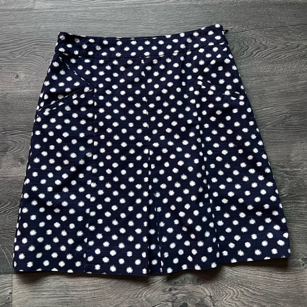 Boden Navy Spotted Skirt 6